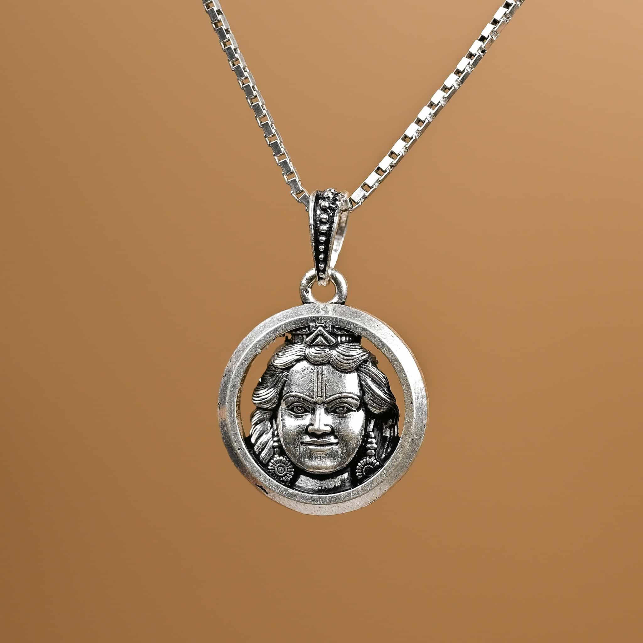 Lord Shree Ram Silver Pendant With Chain