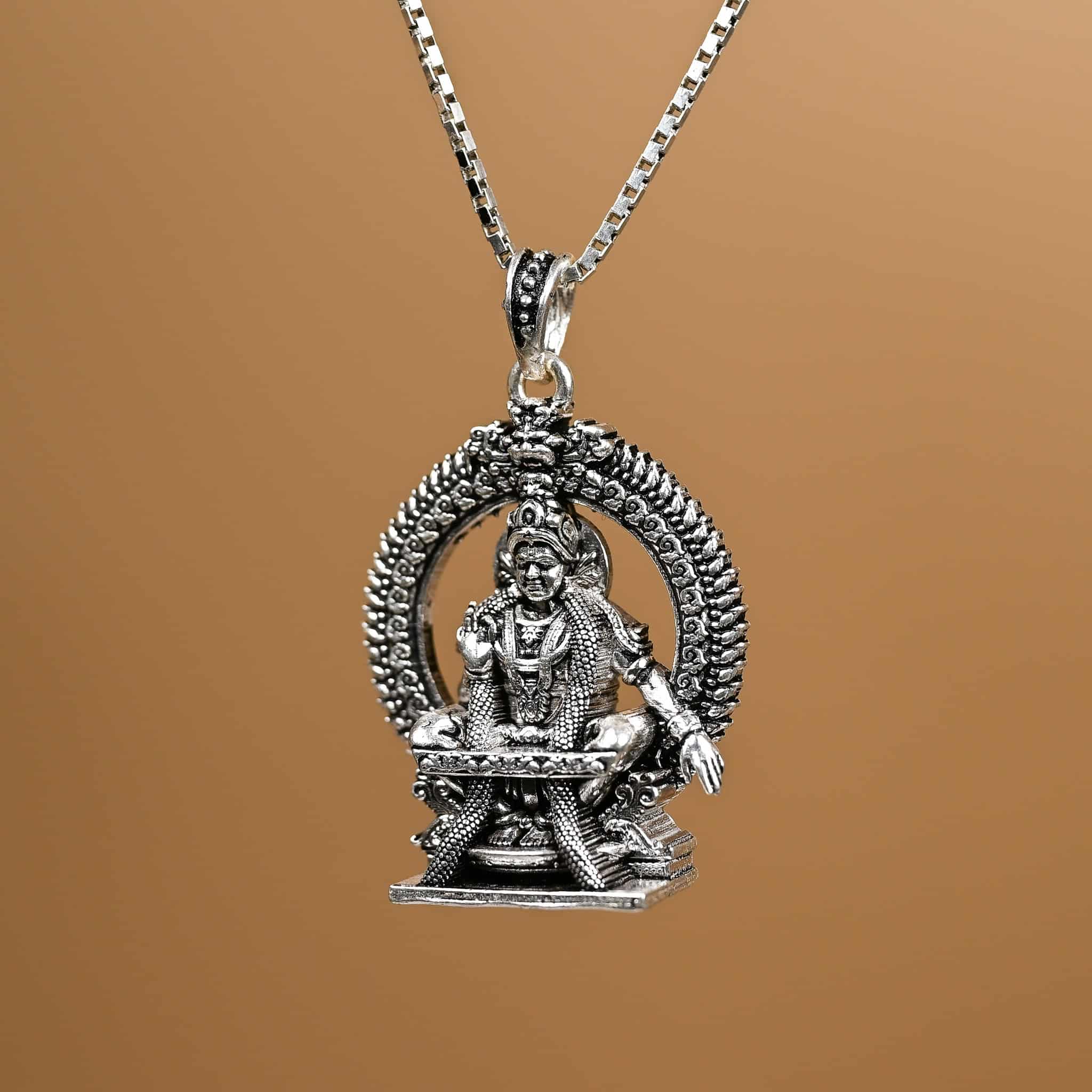 Ayyappa Swami Silver Pendant With Chain 