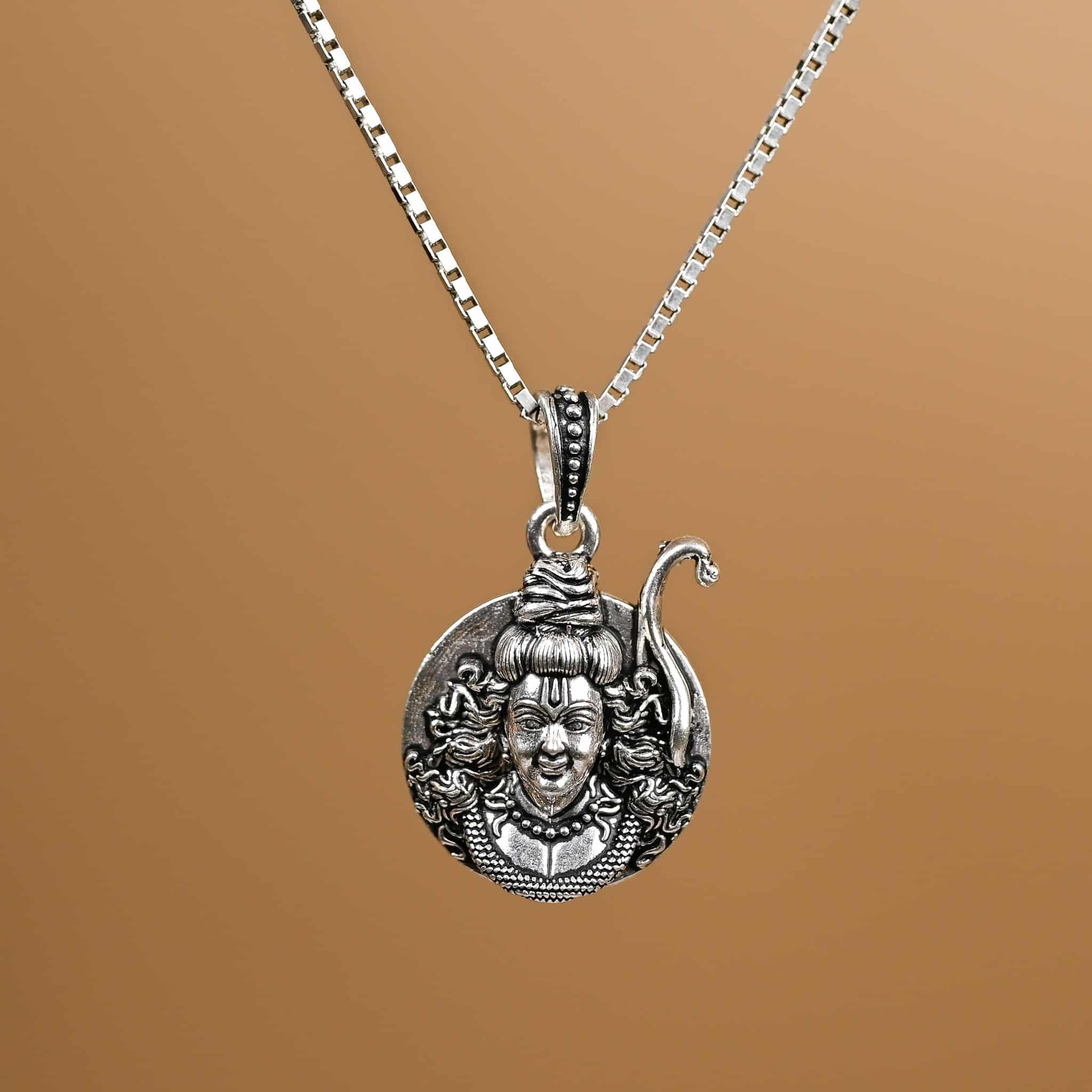 Ram Ji Silver Pendant With Chain