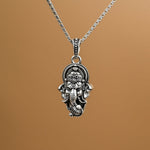 Divine Ganesha Silver Pendant With Chain 