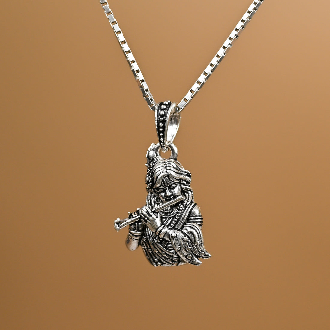 Krishna Silver Pendant