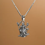 Mahakali Mata Silver Pendant With Chain 