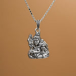 Shiv Parvati Silver Pendant With Chain
