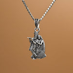 Radha Krishna Ji Silver Pendant With Chain 