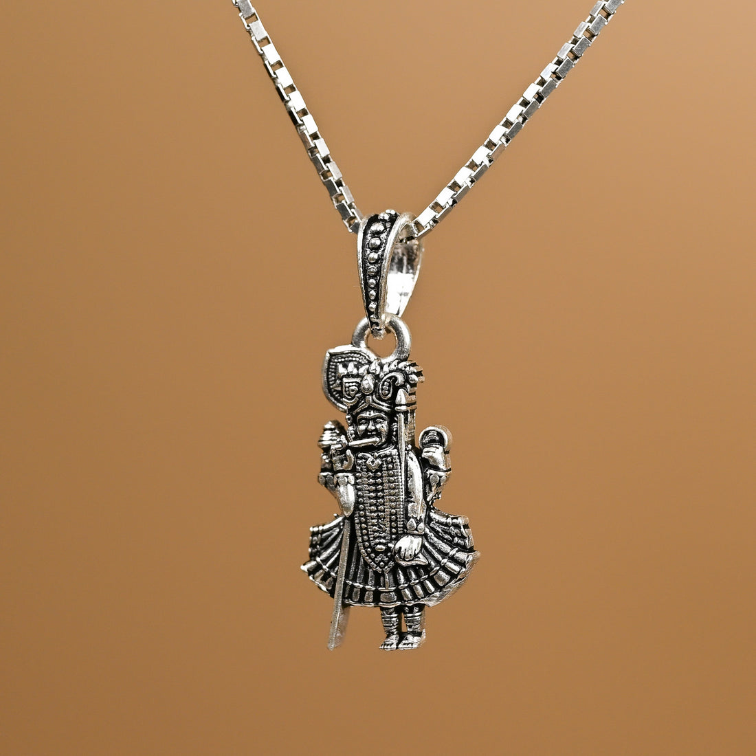 Lord Shrinathji Silver Pendant