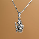 Mahakal Trishul Silver Pendant With Chain 