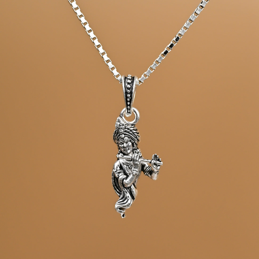 Krishna Silver Pendant