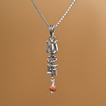 Trishul with Om and Swastik Silver Pendant