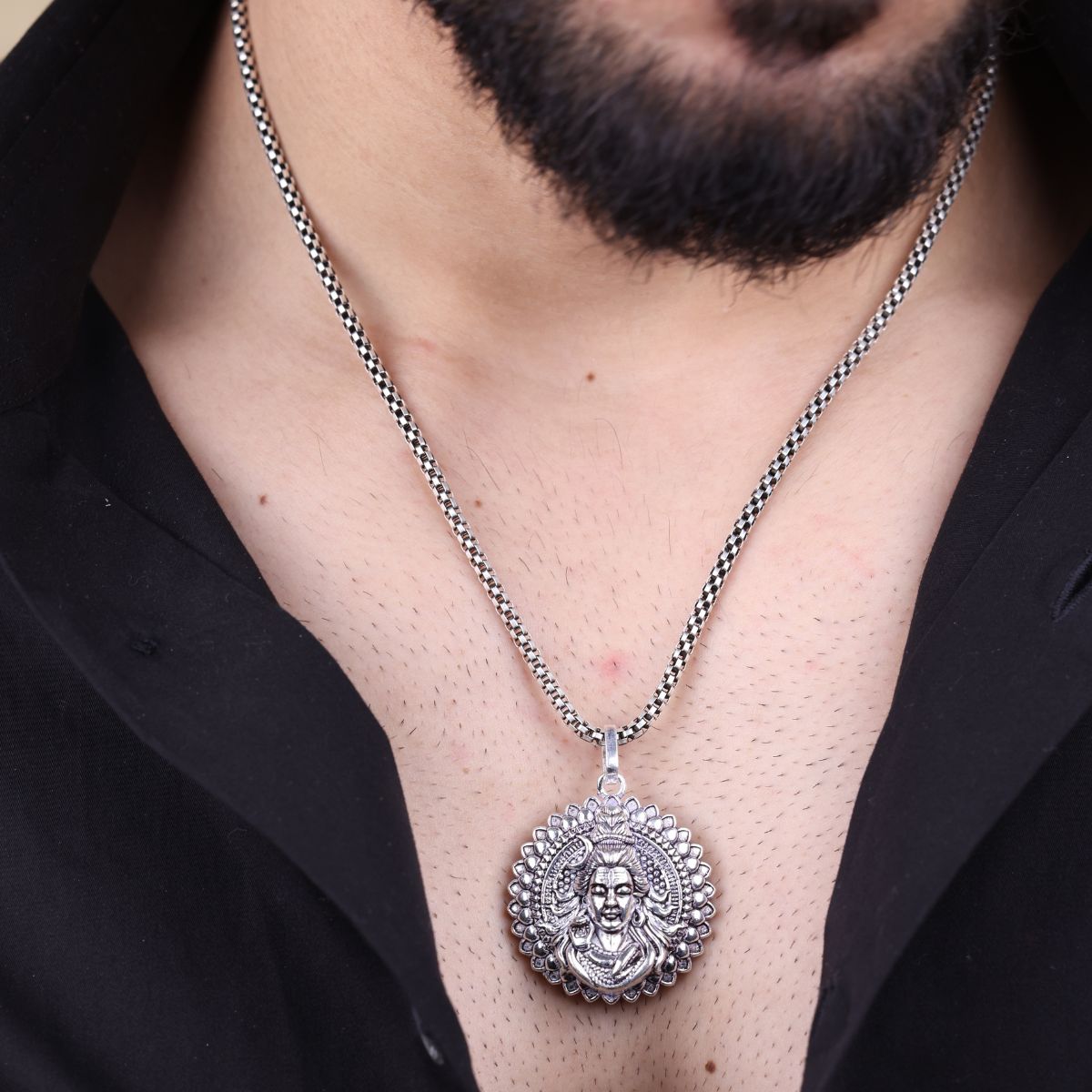 Authentic Lord Shankar Silver Pendant