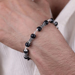 Original Karungali with Damru Silver Bracelet
