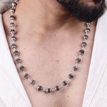 Original Rudraksha with Om Cap Silver Mala