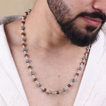 Authentic Rudraksha With Shree Hari Beads Silver Mala
