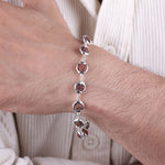 Original Rudraksha Capping Silver Bracelet
