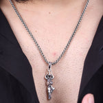 Authentic Trishul Damru Silver Pendant
