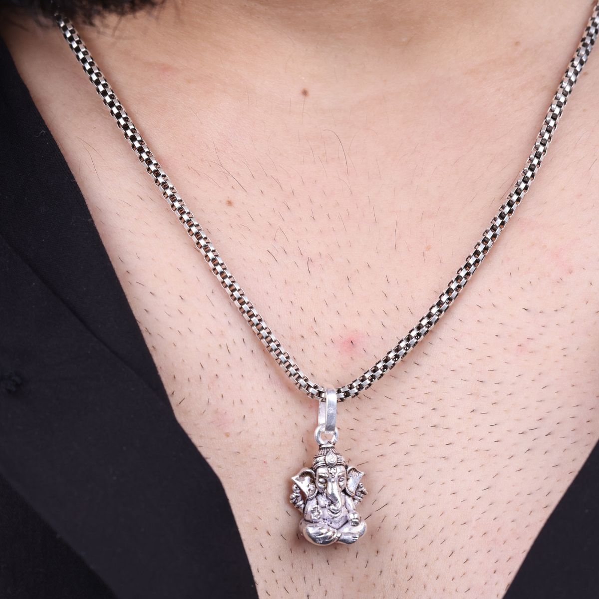Authentic Ganpati Bappa Silver Pendant