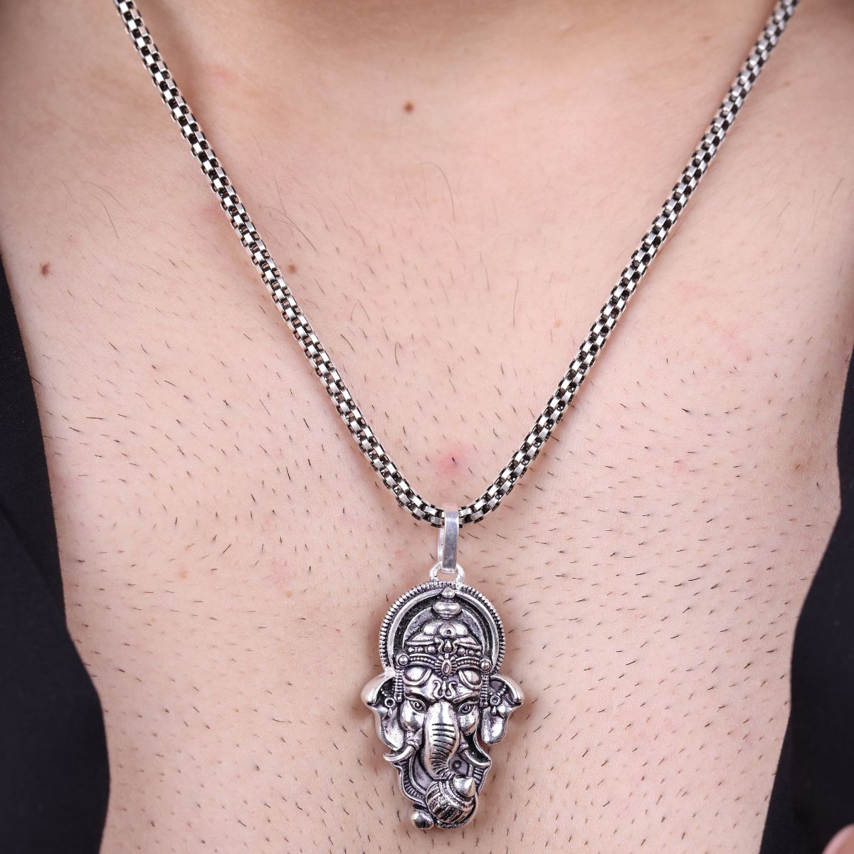 Authentic Lord Ganesha Silver Pendant