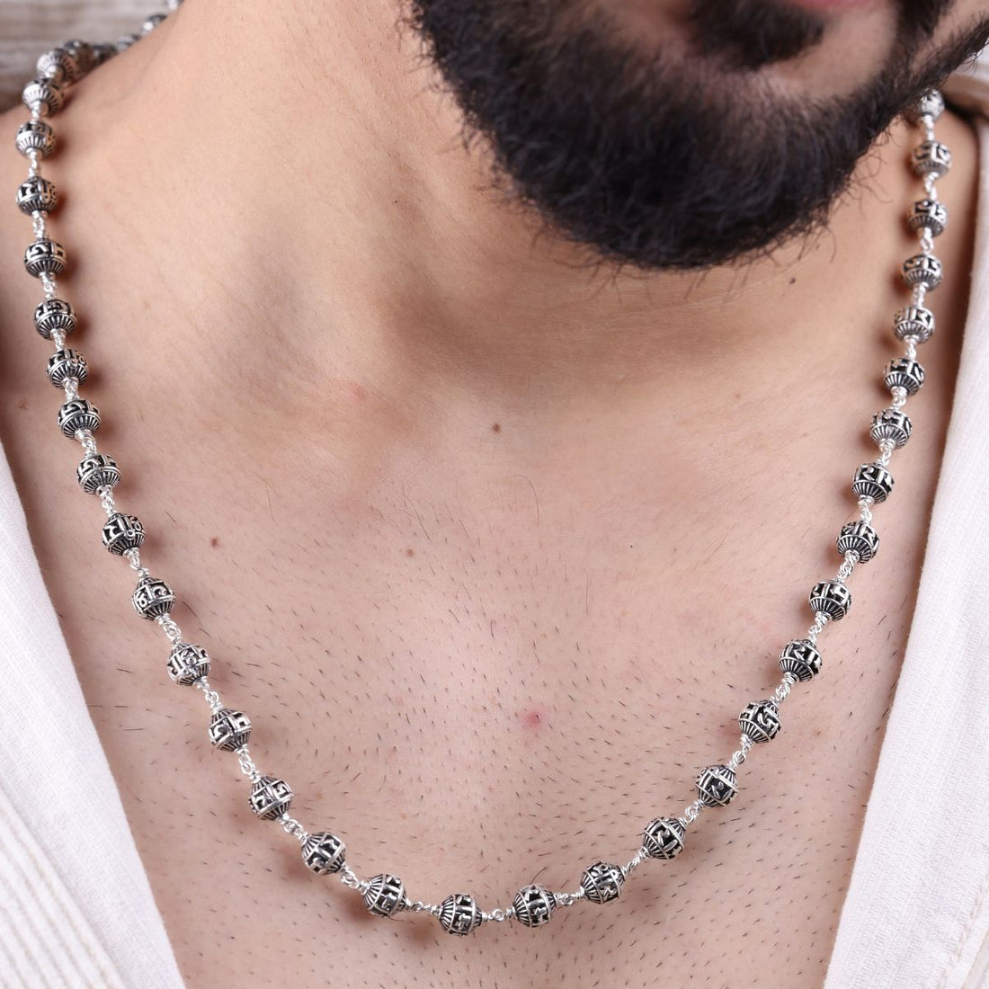 Original Silver Mala with Jay Shree Ram Beads