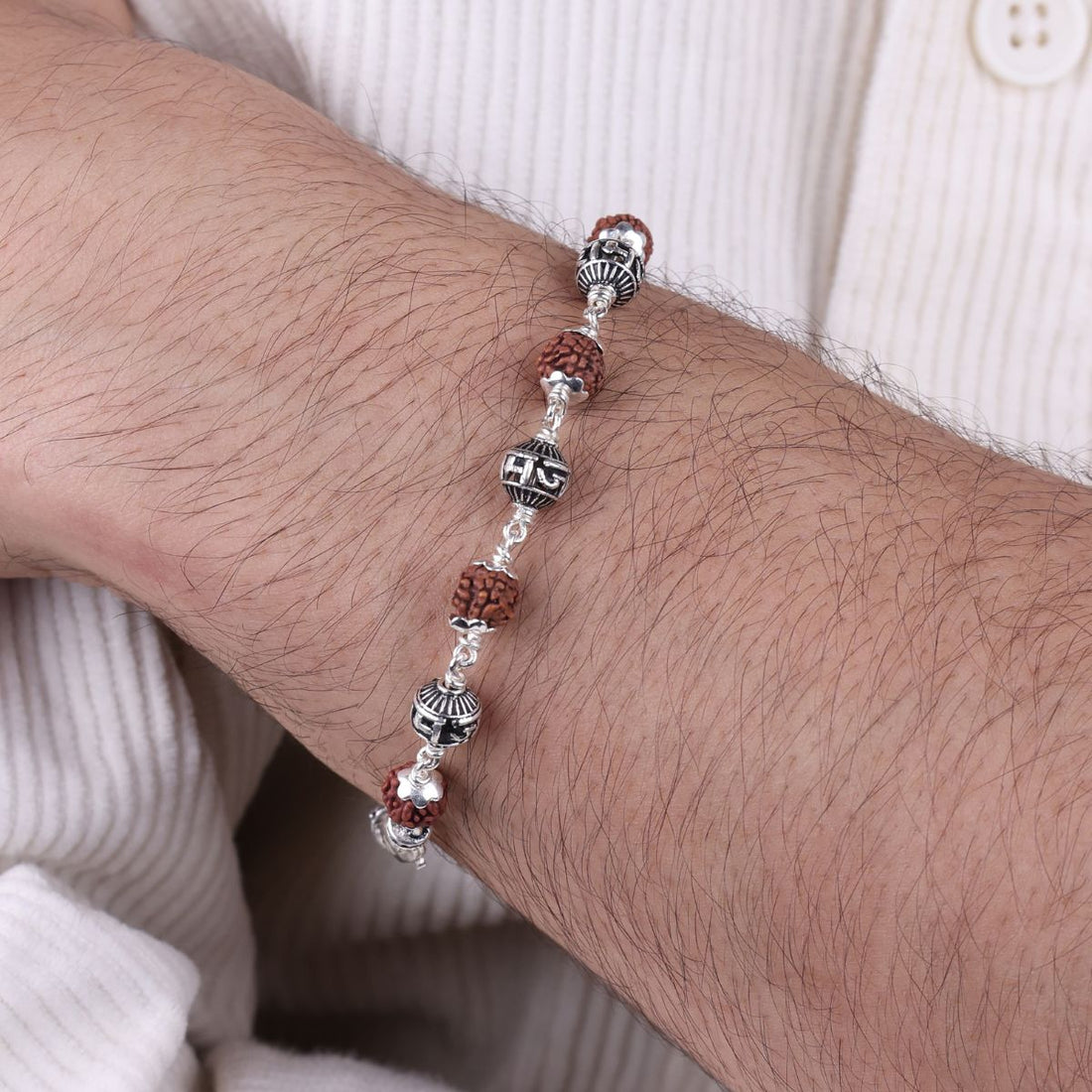 Original Rudraksha With Jay Shree Ram Bead Bracelet