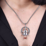 Authentic Mahadev Shivling Trishul Frame Silver Pendant