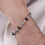 Original Karungali with Hollow Oval Silver Bracelet