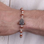 Original Rudraksha Silver Trishul Damru Bracelet