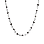 black Rudraksha With Sphatik Beads Silver Mala