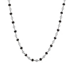 Rudraksha with Sphatik Diamond Cut Beads Silver Mala