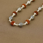 Rudraksha Silver Mala (Spherical Beads)