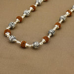 Rudraksha With Shree Hari Beads Silver Mala