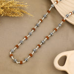 Authentic Rudraksha With Jay Shree Ram Beads Silver Mala