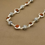 Rudraksha Capping With Shree Hari Beads Silver Mala