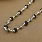 Karungali Silver Mala Ornate Sphere Beads