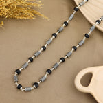 Authentic Karungali Silver Mala with Cylindrical Beads