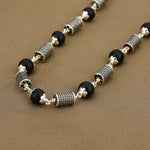 Karungali Silver Mala with Cylindrical Beads