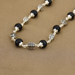 Karungali Silver Mala With Oval Beads