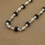 Karungali Silver Mala with Filigree Oval Beads