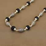 Karungali Silver Mala with Perforated Oval Beads