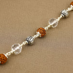 Rudraksha with Sphatik and Om Silver Beads Bracelet