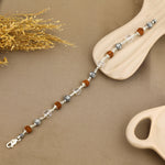 Authentic Rudraksha with Sphatik and Om Silver Beads Bracelet