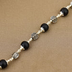 Karungali with Hollow Circular Silver Bracelet