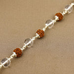 Rudraksha with Sphatik Beads Silver Bracelet