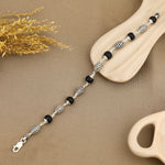Karungali with Hollow Oval Silver Bracelet