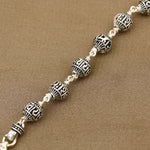 Om Namah Shivay Silver Bead Bracelet