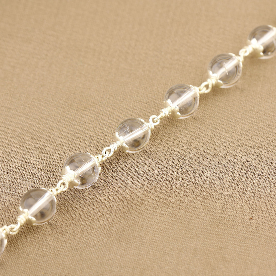 Sphatik Bead Silver Bracelet