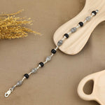 Karungali with Cylindrical Silver Bracelet