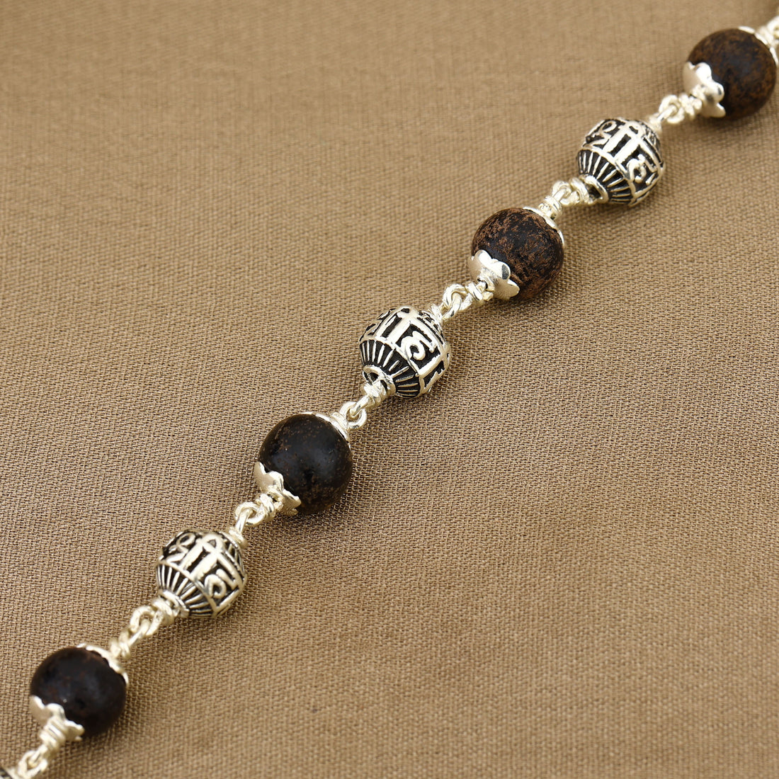 Karungali with Shree Hari Silver Bracelet