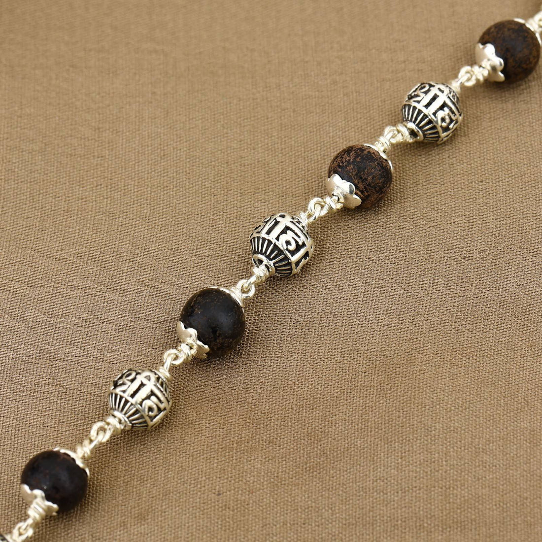 Karungali with Shree Hari Silver Bracelet