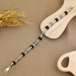 Karungali with Heavy Bead Silver Bracelet