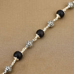 Karungali with Alternate Silver Bracelet