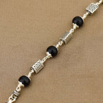 Karungali with Triangle Beads Silver Bracelet